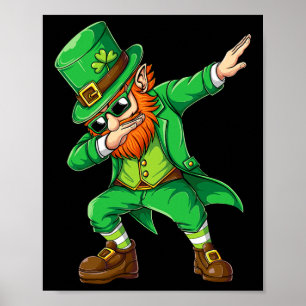 Dabbing Leprechaun Funny Gifts Manar Kids Boys St Poster