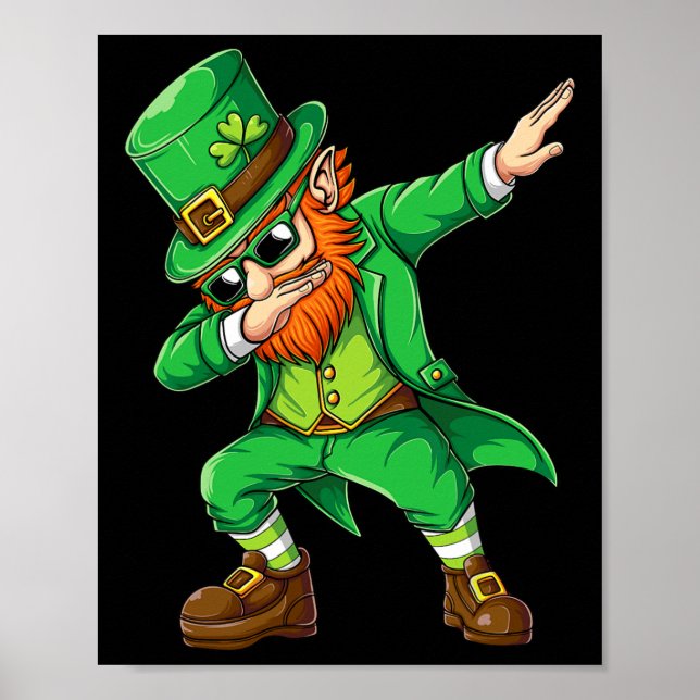 Dabbing Leprechaun Funny Gifts Manar Kids Boys St  Poster (Framsidan)