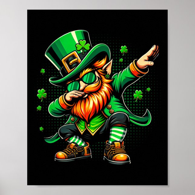 Dabbing Leprechaun Funny Gifts Manar Kids Boys St  Poster (Framsidan)