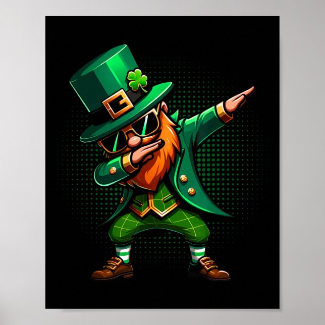 Dabbing Leprechaun Funny Gifts Manar Kids Boys St  Poster (Framsidan)