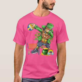 Dabbing Leprechaun Playing Volleyball Patrick Day T Shirt