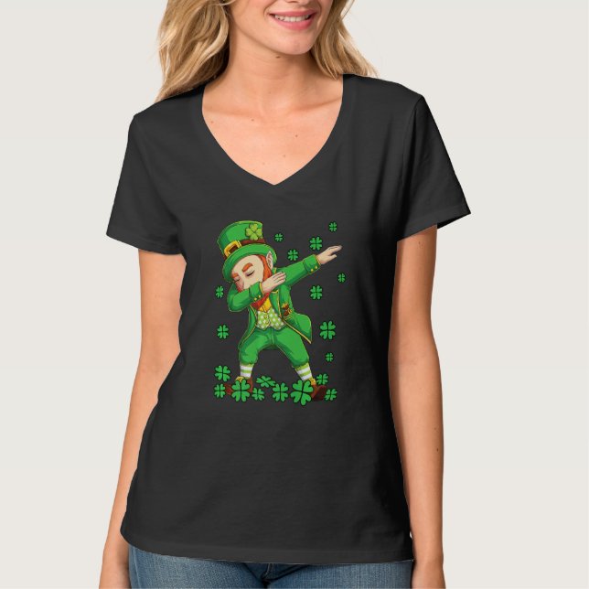Dabbing Leprechaun Saint Patricks Day 2022 Boys Ki T Shirt (Framsida)