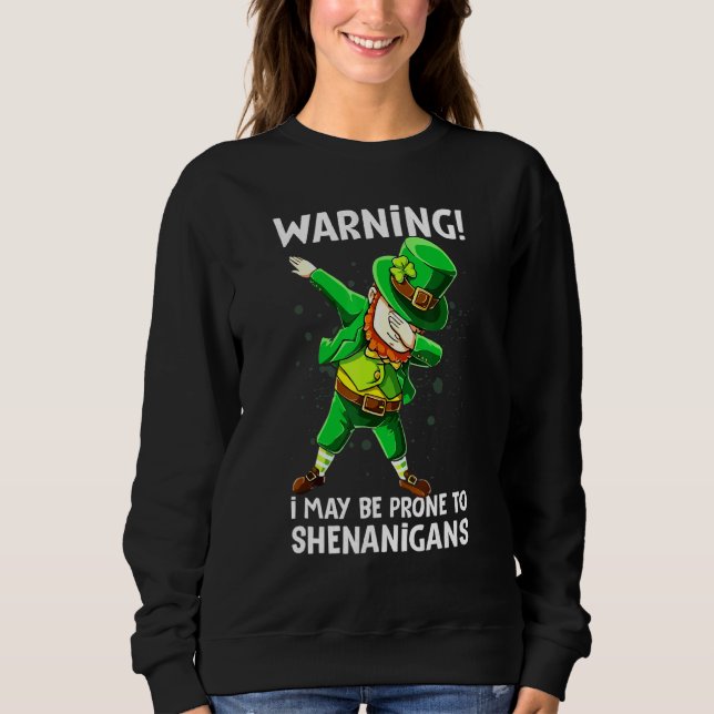 Dabbing Leprechaun Shenanigans Irish T Shirt (Framsida)