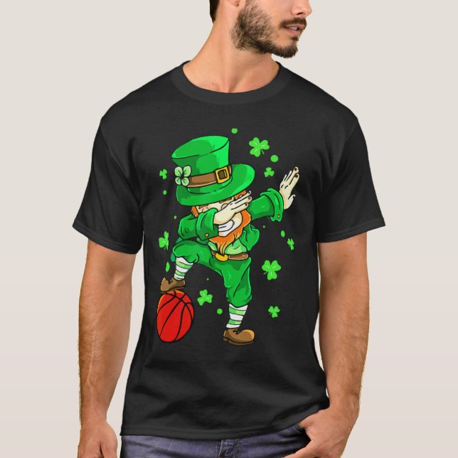 Dabbing Leprechaun St patricks day Boys Manar Bysk T Shirt (Framsida)