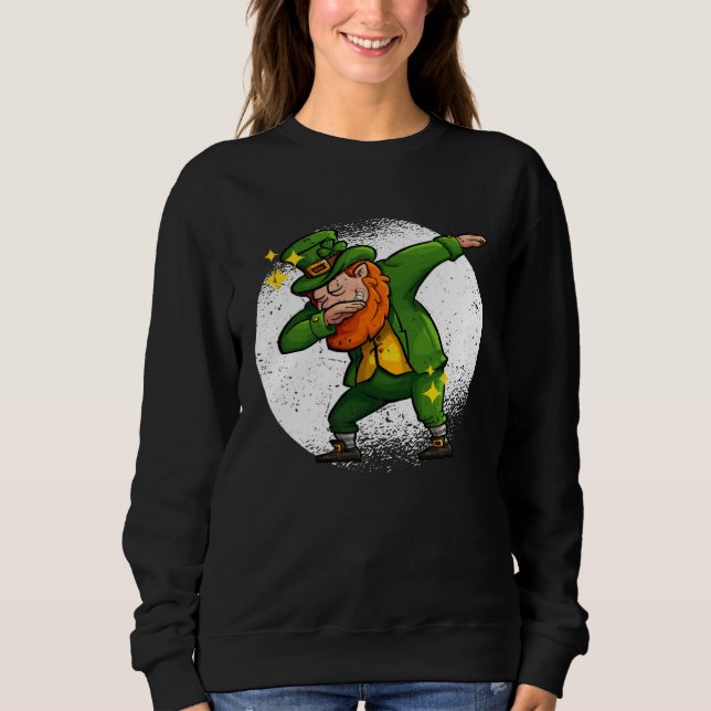 Dabbing Leprechaun St Patricks Day Irish Shamrock  T Shirt (Framsida)