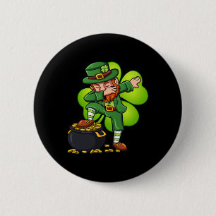Dabbing Leprechaun with Klöver St patrick's day Knapp