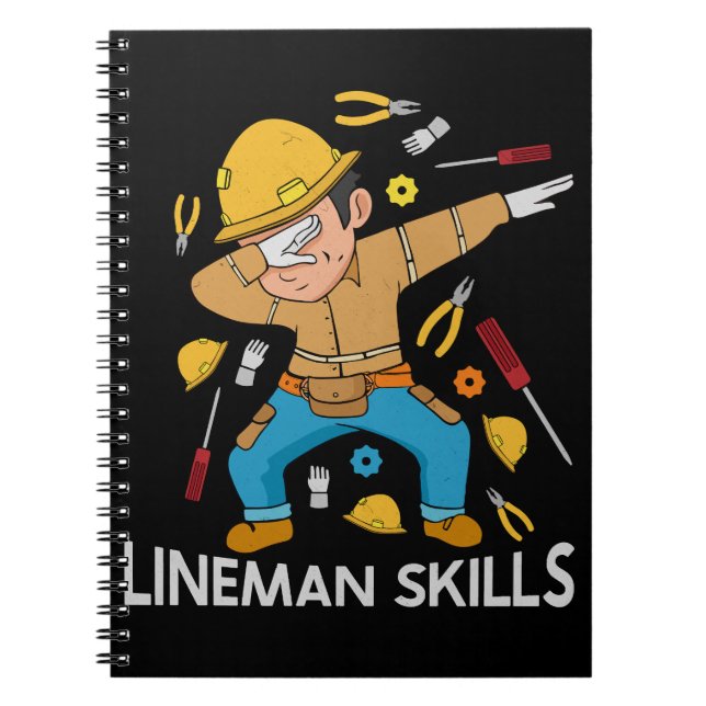 Dabbing Lineman Skills Gift Far Manar Lineman Anteckningsbok (Framsidan)