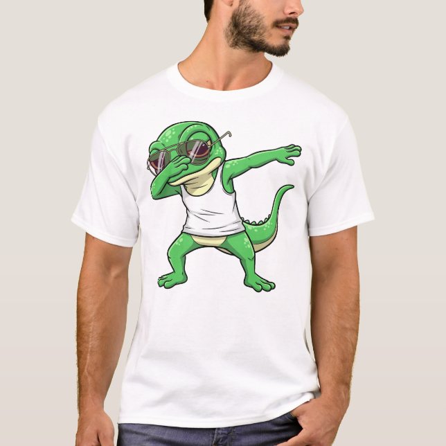 Dabbing Lizard Funny Cute Dab Dance T Shirt (Framsida)