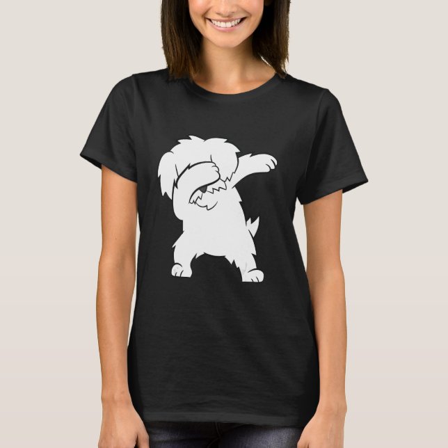 Dabbing Maltese Hund Cute Dabbing Maltese T Shirt (Framsida)