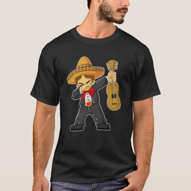 Dabbing Mariachi cinco de mayo T Shirt (Framsida)