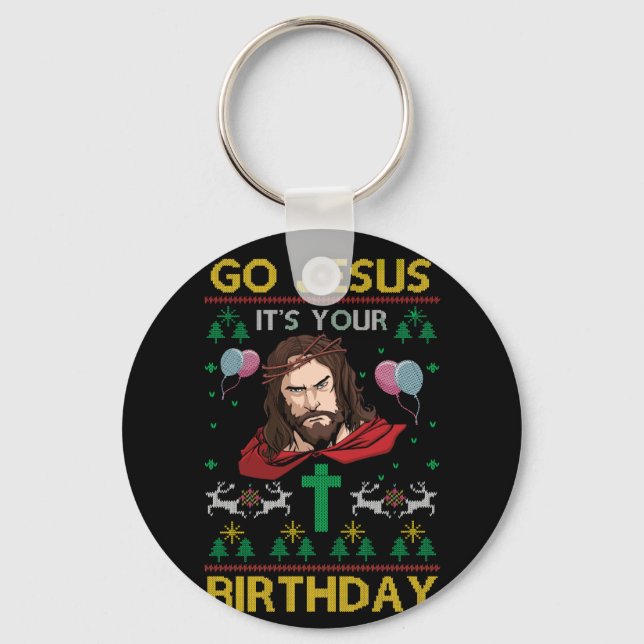Dabbing med Träd renare Snö Go Jesus Nyckelring (Framsida)
