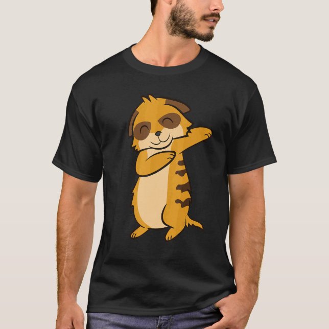 Dabbing Meerkat Kärlek Meerkats T Shirt (Framsida)
