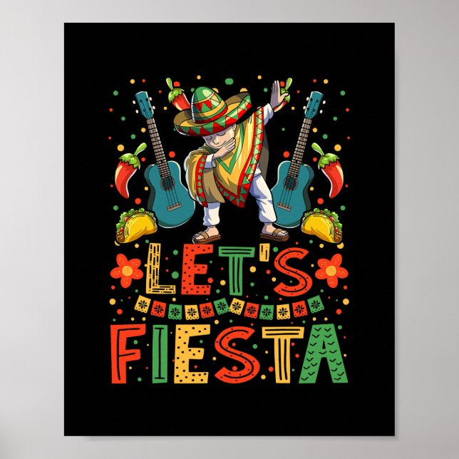 Dabbing Mexican Cinco de Mayo Women and Manar Poster (Framsidan)