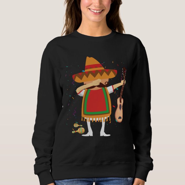 Dabbing Mexican Mariachi Poncho Cinco de Mayo  Dab T Shirt (Framsida)