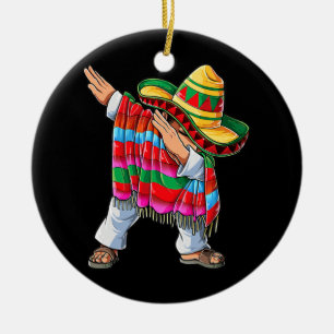 Dabbing Mexican Poncho Cinco De Mayo Boys Manar Julgransprydnad Keramik