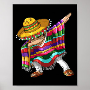 Dabbing Mexican Poncho Cinco De Mayo Boys Manar So Poster
