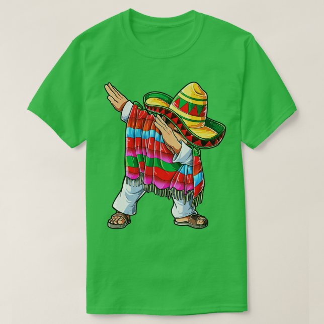 Dabbing Mexican Poncho Cinco de Mayo Boys Manar So T Shirt (Design framsida)