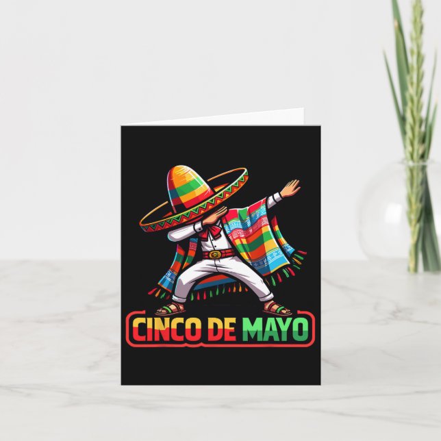 Dabbing Mexican Poncho Cinco De Mayo Fiesta 2 Kort (Framsida)