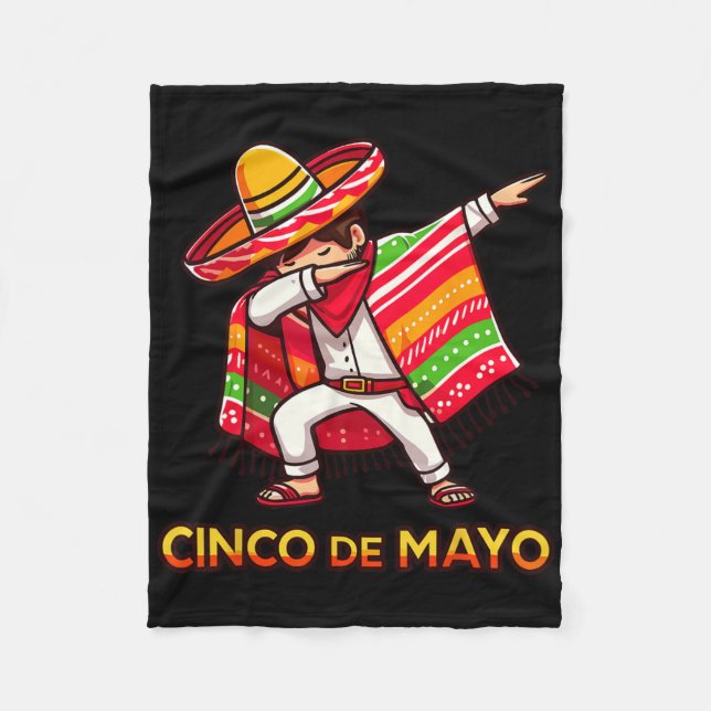 Dabbing Mexican Poncho Cinco De Mayo Fiesta 3 Fleecefilt (Framsidan)