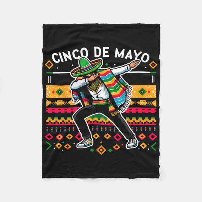 Dabbing Mexican Poncho Cinco De Mayo Fiesta 4 Fleecefilt (Framsidan)