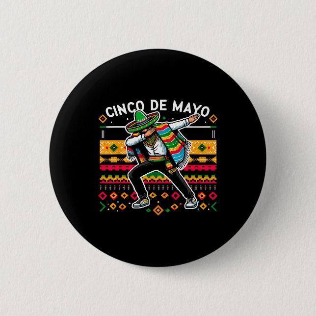Dabbing Mexican Poncho Cinco De Mayo Fiesta 4 Knapp (Framsida)