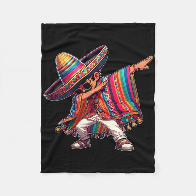 Dabbing Mexican Poncho Cinco De Mayo Men Sombrero  Fleecefilt (Framsidan)