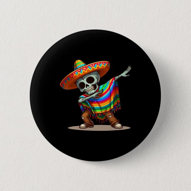 Dabbing Mexican Poncho Cinco De Mayo Men Sombrero  Knapp (Framsida)