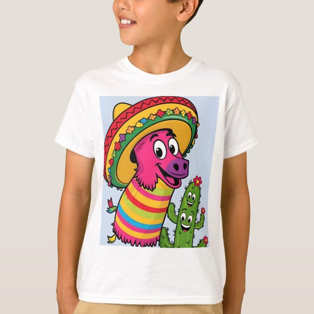 Dabbing Mexican Poncho Cinco de Mayo T Shirt (Framsida)
