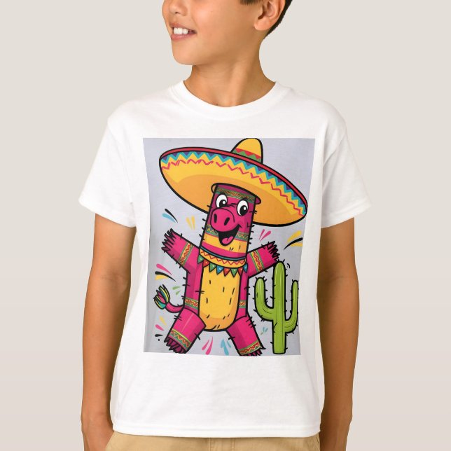 Dabbing Mexican Poncho Cinco de Mayo T Shirt (Framsida)