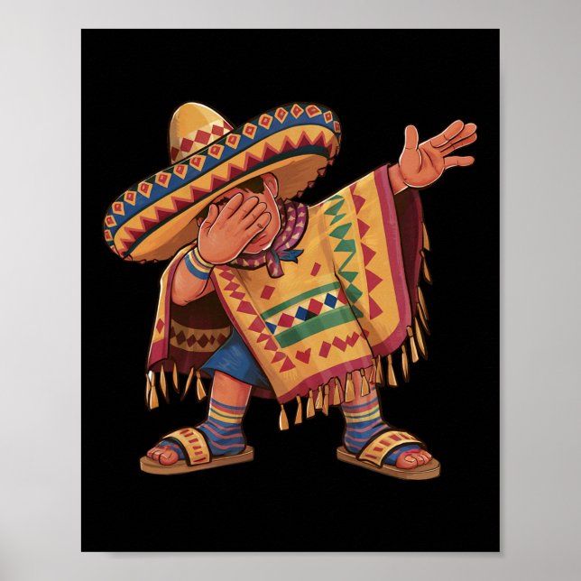 Dabbing Mexican Poncho Dab Dance Cinco De Mayo Gif Poster (Framsidan)