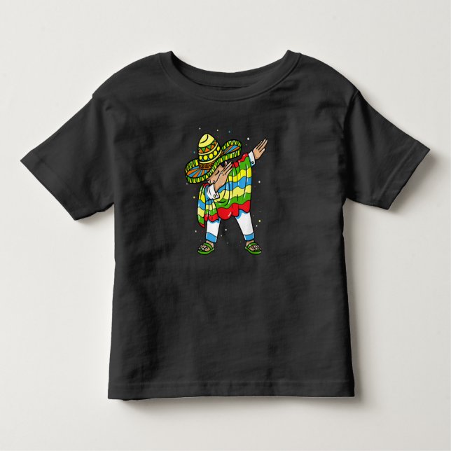 Dabbing Mexican Poncho Sombrero Cinco de Mayo Part T Shirt (Framsida)