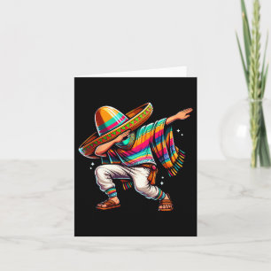 Dabbing Mexican Poncho Sombrero Dab Boy Fiesta Cin Kort