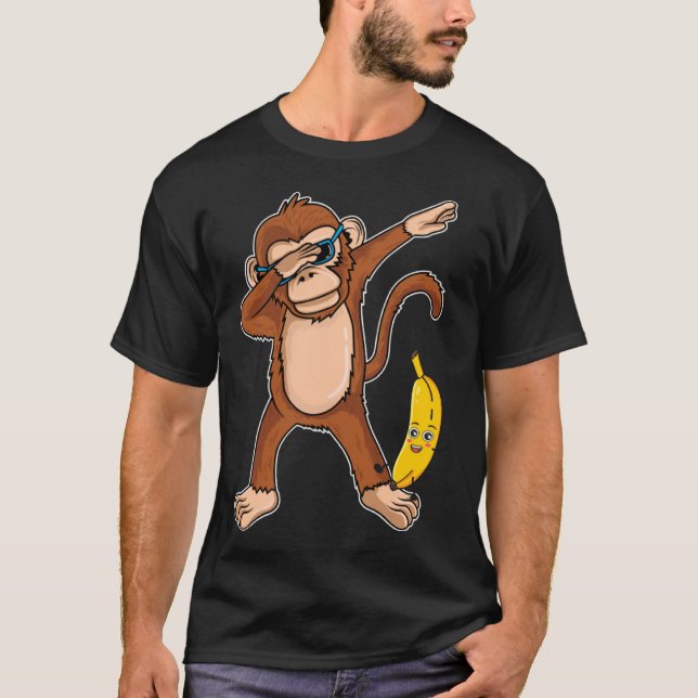 Dabbing Monkey Dab Dance Monkey T Shirt (Framsida)