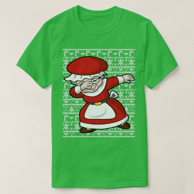 Dabbing Mrs Claus Ugly jul Sweater T Shirt (Design framsida)