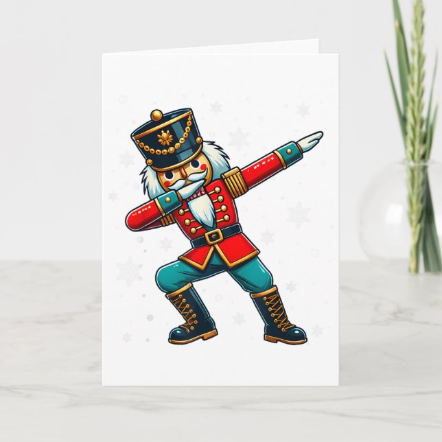 Dabbing Nutcracker Christmas Costume Matching Fami Kort (Framsida)