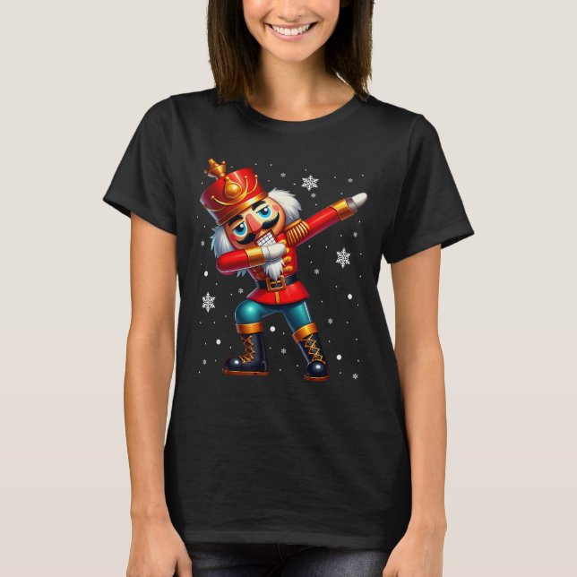 Dabbing Nutcracker Christmas Costume Matching Fami T Shirt (Framsida)