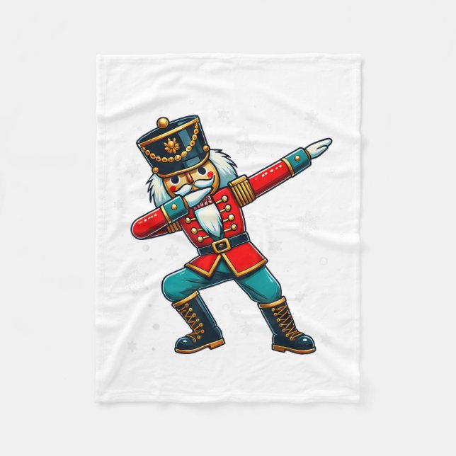 Dabbing Nutcracker Jul kostym Matchande familj Fleecefilt (Framsidan)