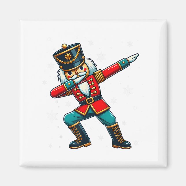 Dabbing Nutcracker jul kostym Matchande familj Magnet (Framsidan)