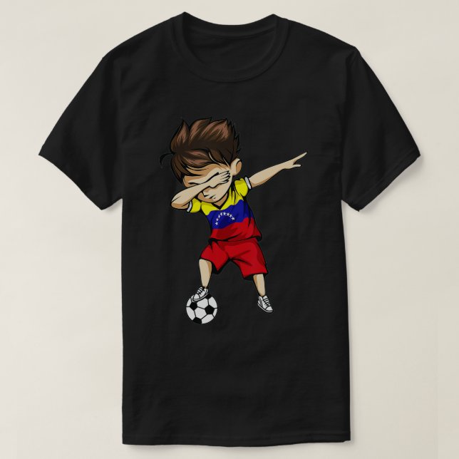 Dabbing Ocer Venezuela Jersey Venezuelan Footb T Shirt (Design framsida)