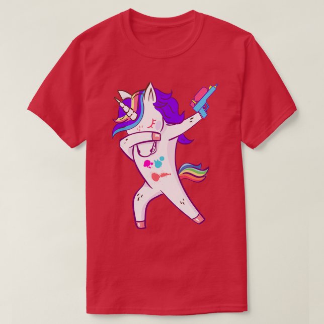 Dabbing Paintball Funny Unicorn T Shirt (Design framsida)