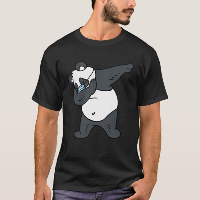 Dabbing Panda Ansikte Mask Panda T Shirt (Framsida)