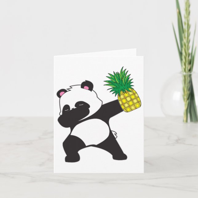 Dabbing Panda Bear Pineapple Aloha Beach Hawaiian Kort (Framsida)