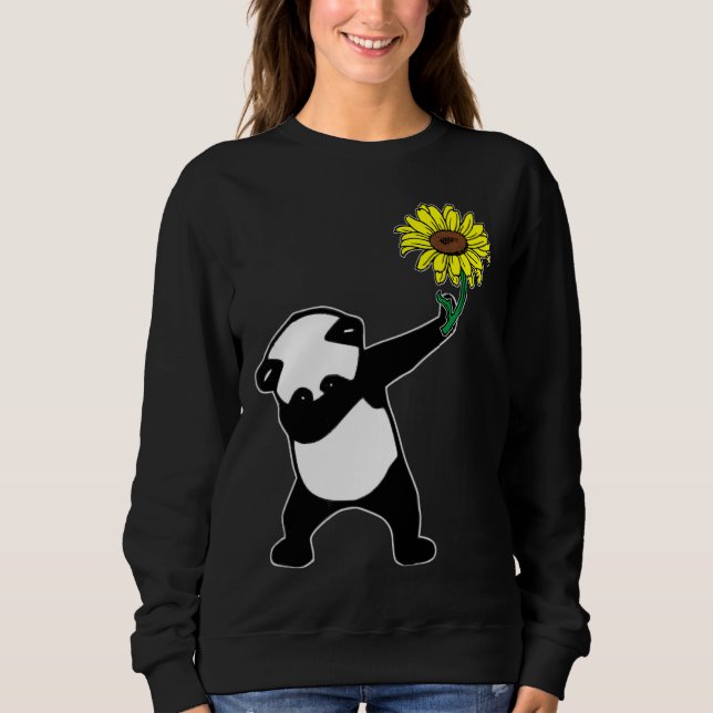 Dabbing Panda Bear Solros Autism Awareness T Shirt (Framsida)