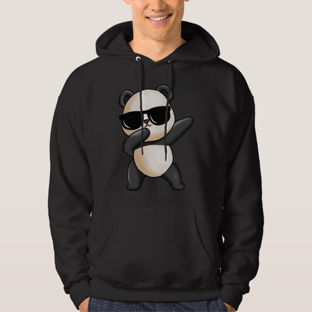 Dabbing Panda Cute Animal Giant Panda Bear Dab Dan Hoodie (Framsida)