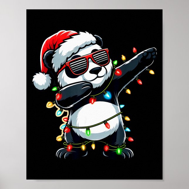 Dabbing Panda Xmas For Kids Boys Girl Panda Lover  Poster (Framsidan)