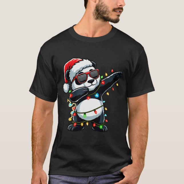 Dabbing Panda Xmas For Kids Boys Girl Panda Lover  T Shirt (Framsida)
