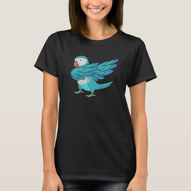 Dabbing Parrot I Blue Munk Parakeet Quaker T Shirt (Framsida)