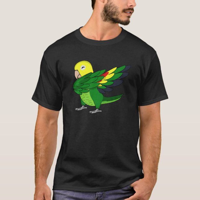 Dabbing Parrot I Dubbla Gult med Amazon T Shirt (Framsida)