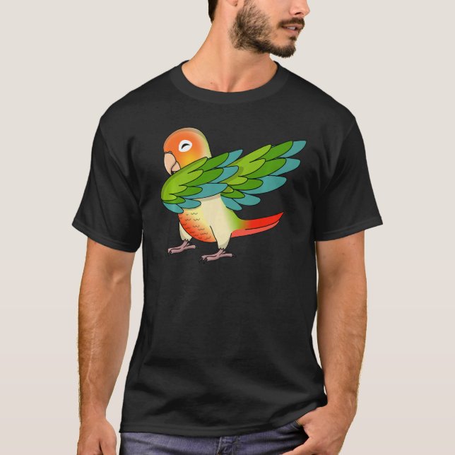 Dabbing Parrot I Grönt Cheek Pineapple Conure T Shirt (Framsida)