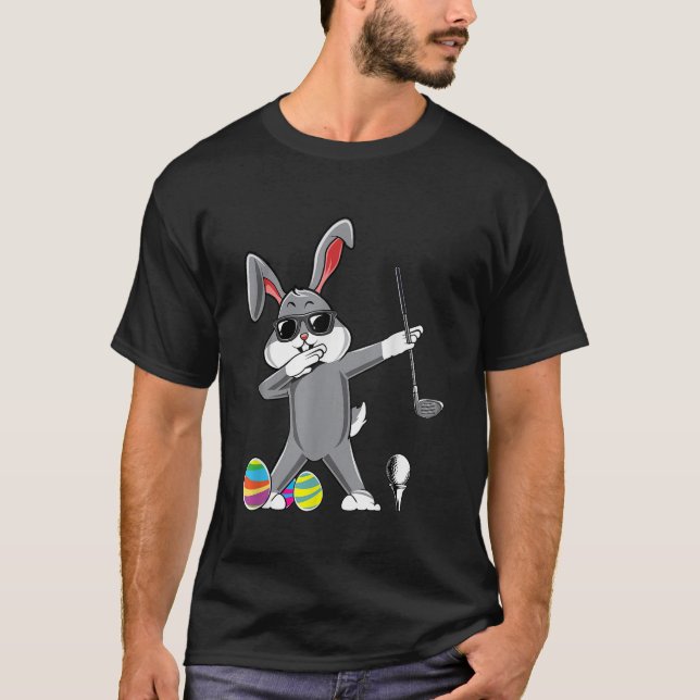 Dabbing Påsk Golf Påskhare Rabbit Golfer T Shirt (Framsida)